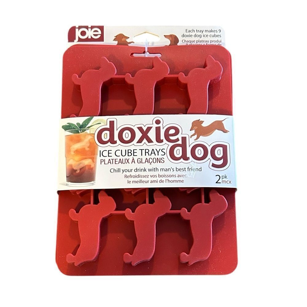 NEW Joie Red Doxie Dog Ice Cube Trays Set of 2